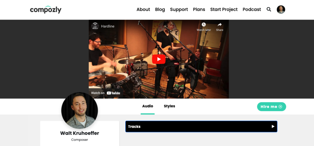 Walt Kruhoeffer Compozly Profile Screenshot